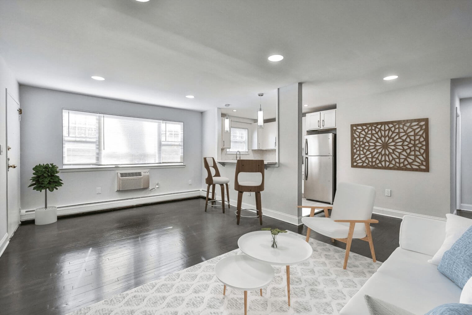 patridge run parsippany nj rental's living room kitchen area